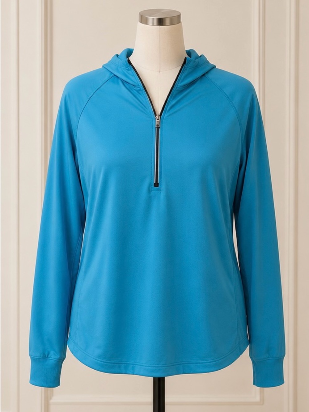 Nike Dri-FIT Teal Blue Zip Pullover with Black Trim